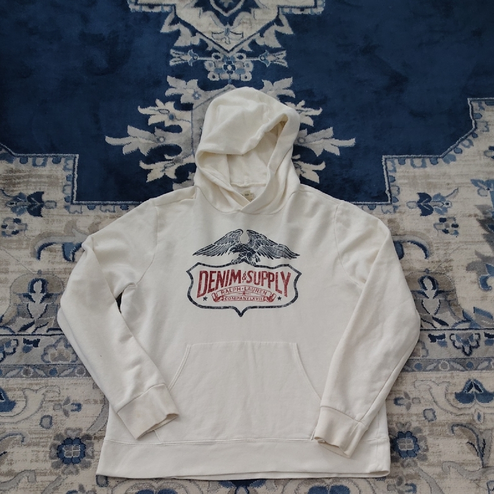 Ralph Lauren off- White Landing Eagle Denim & Supply Hoodie Sweater